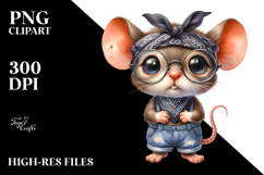 Baby Mouse Big Eyes Bandana Clipart Product Image 2