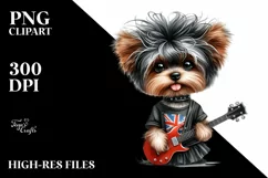 Rock Star Yorkipoo with Big Eyes | Sublimation | Clipart Product Image 3