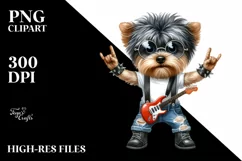 Rock Star Yorkipoo with Big Eyes | Sublimation | Clipart Product Image 3