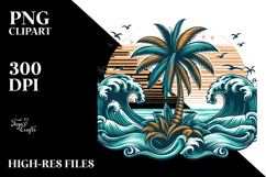 Retro Tropical Tree Waves, 20 oz Tumbler Product Image 2