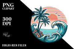 Retro Tropical Tree Waves, 20 oz Tumbler Product Image 2