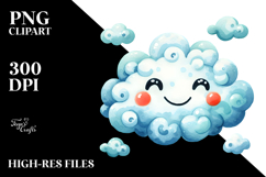 Simple Smiling Cloud PNG Product Image 2
