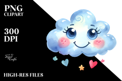 Simple Smiling Cloud PNG Product Image 2