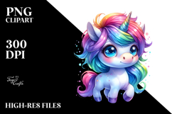 Cute Unicorn with Cool Haircut, PNG Product Image 2