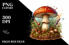 Wooden Stained Mushroom PNG Product Image 3
