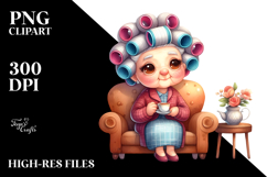 Old Lady Character Sofa Hair Curlers Product Image 2