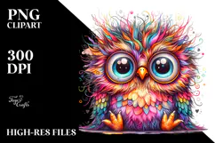 Colorful Baby Owl Clipart Product Image 2
