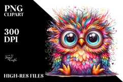 Colorful Baby Owl Clipart Product Image 2