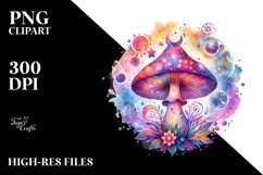 Magical Celestial Astral Mushroom Clipart Product Image 1