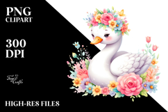 Pastel Swan Flower Crown Clipart Product Image 2