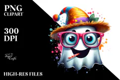Funny Goofy Ghost with Party Hat PNG Product Image 2