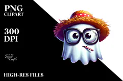 Funny Goofy Ghost with Party Hat PNG Product Image 2