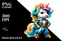 Colorful Baby Unicorn in Balboa Dancer's Attire PNG Product Image 1