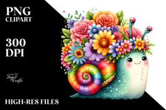 Cartoon Snail Flower Crown Clipart Product Image 2