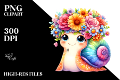 Cartoon Snail Flower Crown Clipart Product Image 2
