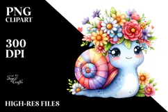 Cartoon Snail Flower Crown Clipart Product Image 2