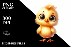 Funny Baby Chick Standing | Watercolor Clipart Product Image 3