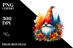 Autumn Gnome Watercolor PNG Product Image 3