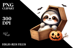 Cute Baby Sloth Popping from Coffin Product Image 2