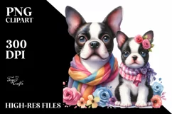 Cute Colorful Boston Terrier | Sublimation | Clipart Product Image 3