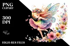 Small Cute Fairy Tumbling with Petals | Sublimation | Product Image 3