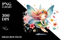 Small Cute Fairy Tumbling with Petals | Sublimation | Product Image 3