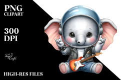 Energetic Baby Elephant PNG Product Image 2