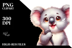 Cute Baby Koala Singer PNG Product Image 2