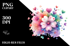 Pastel Flower with Heart Petals, High-Quality PNG Product Image 2