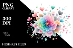 Simple Flower with Heart Petals, SEO PNG Product Image 2