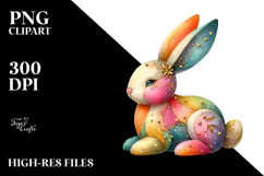 Luxurious Bunny Painting, Transparent PNG Product Image 2