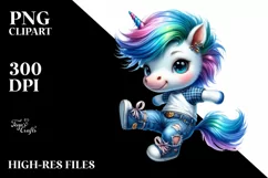 revolted Baby Unicorn Jumping PNG Product Image 3
