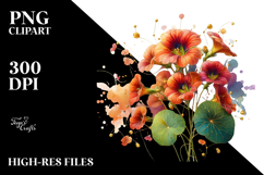 Nasturtium with Small Golden Insertions, Transparent PNG Product Image 2