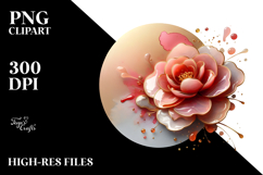 Abstract Glossy Flower PNG Product Image 2