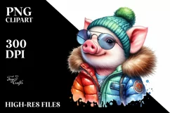 Adorable Baby Pig Posing PNG Product Image 1