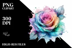 Vibrant Rose -like Watercolor PNG Product Image 1