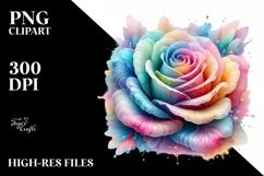 Vibrant Rose -like Watercolor PNG Product Image 1