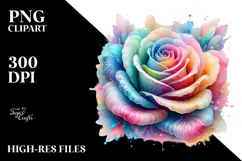 Vibrant Rose -like Watercolor PNG Product Image 2