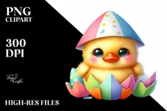 Vibrant Cute Baby Duck Paper Helmet Clipart Product Image 3