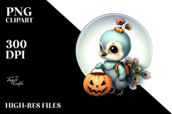 Cute Baby Peacock for Halloween PNG Product Image 2