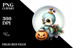 Cute Baby Peacock for Halloween PNG Product Image 3