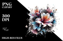 Metalic Azalea Watercolor Splash | Sublimation Clipart Product Image 1