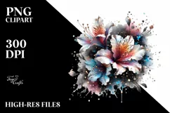 Metalic Azalea Watercolor Splash | Sublimation Clipart Product Image 1