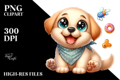 Cute Baby Labrador Retriever, Vibrant PNG Product Image 2
