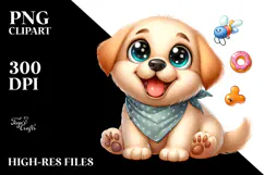 Cute Baby Labrador Retriever, Vibrant PNG Product Image 2