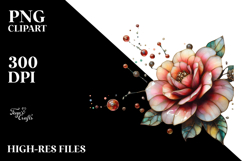 Camellia with Metalic Insertions PNG Product Image 2