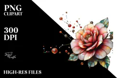 Camellia with Metalic Insertions PNG Product Image 2