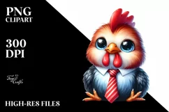 Funny Baby Rooster Sitting Tie Clipart Product Image 3