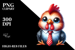Funny Baby Rooster Sitting Tie Clipart Product Image 2