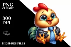Funny Baby Rooster in Tie | Clipart Product Image 3